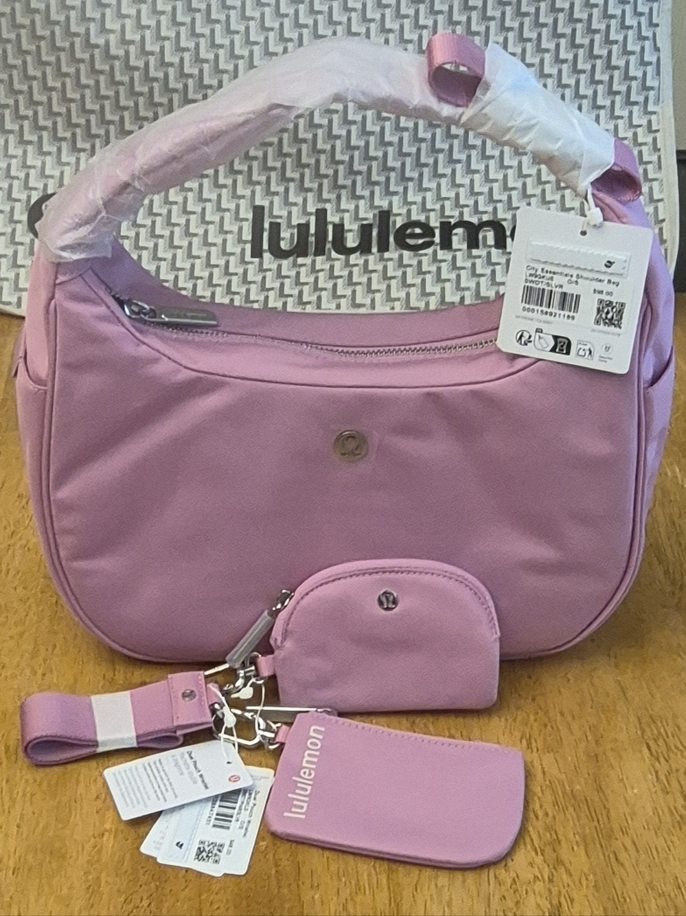 Lululemon SET City Essentials 4L Shoulder Bag & Dual Pouch Wallet Sweet Sorbet